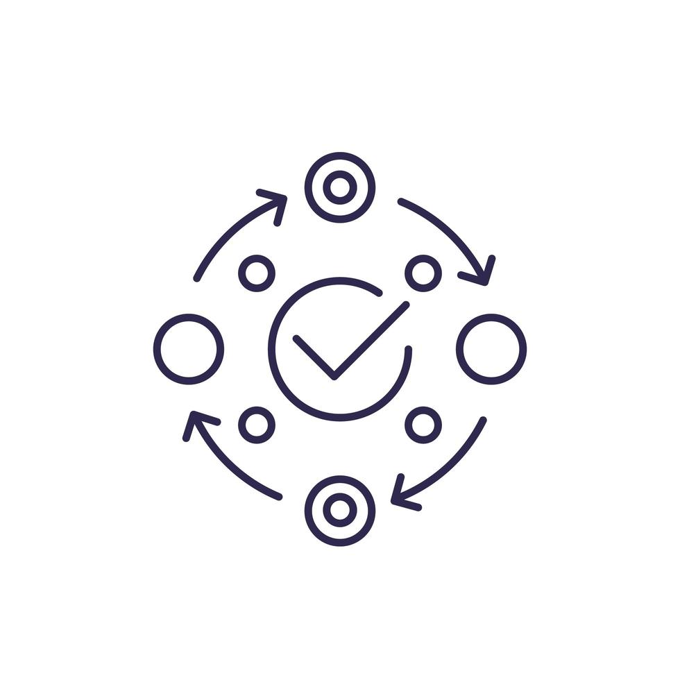 Methodology icon on white, line vector