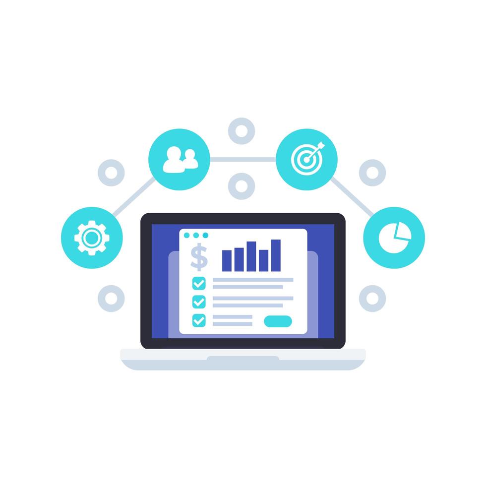 financial planning, business analysis vector icon