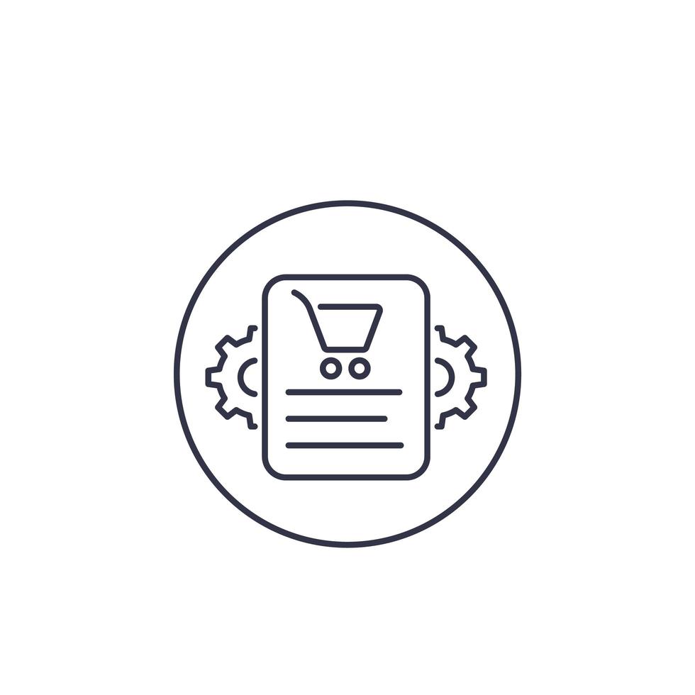 order processing icon, line vector