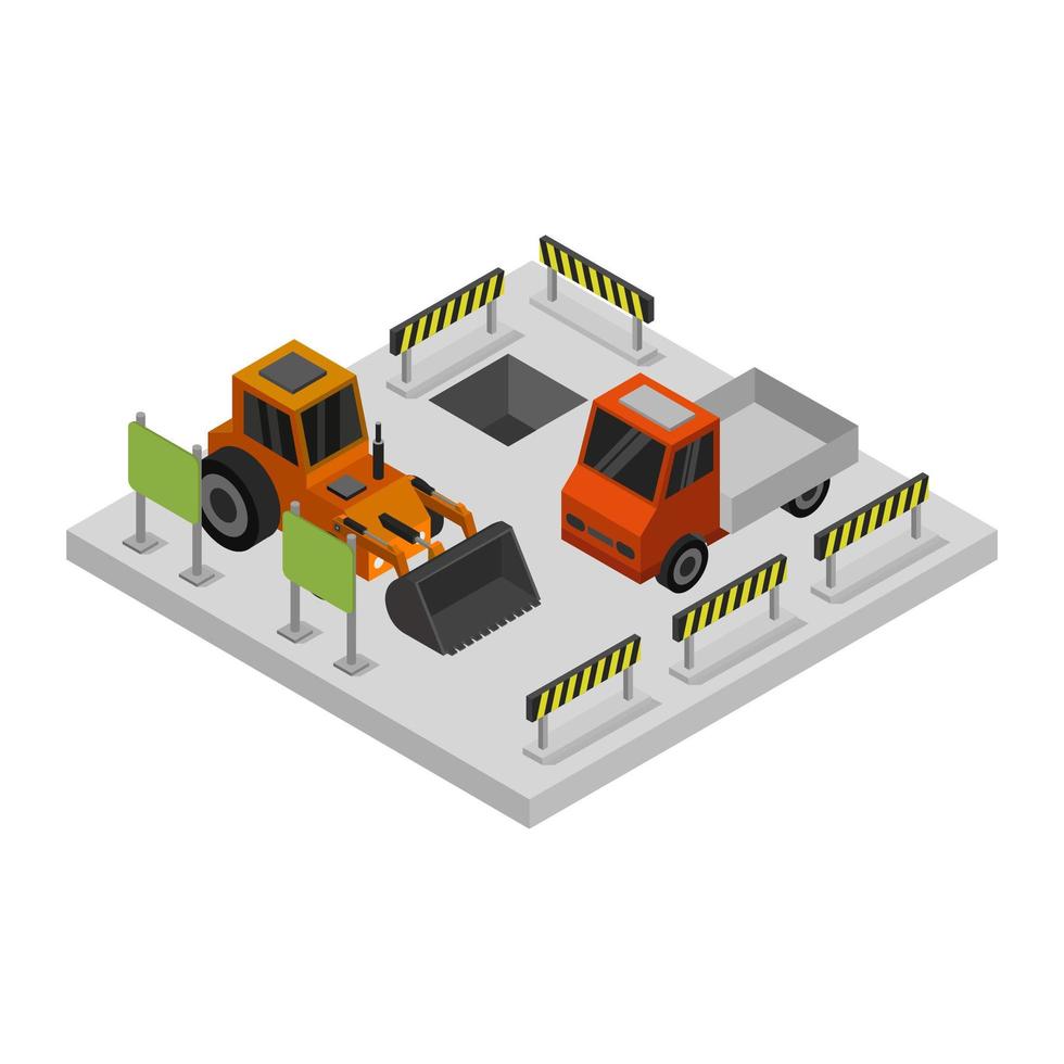 Isometric Construction Site vector