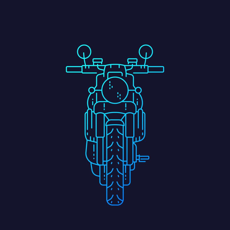 motocicleta, moto retro, arte vectorial lineal vector