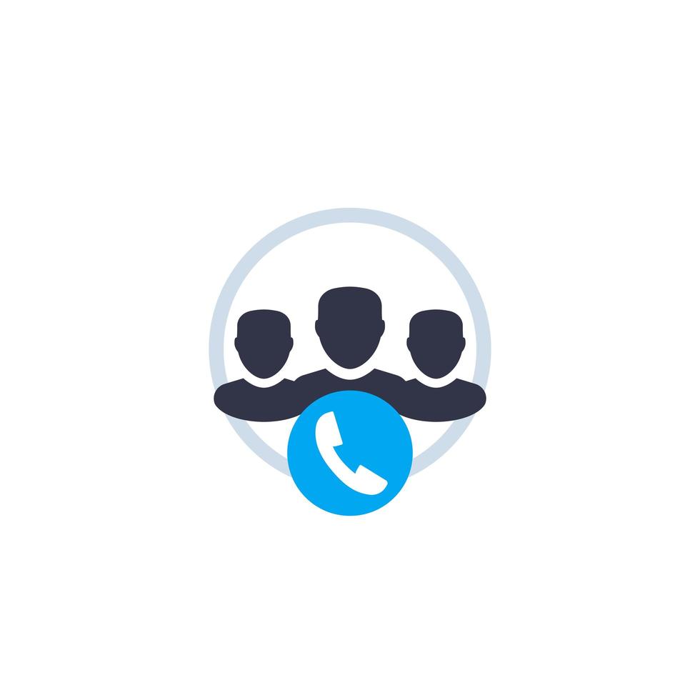 group call icon on white vector