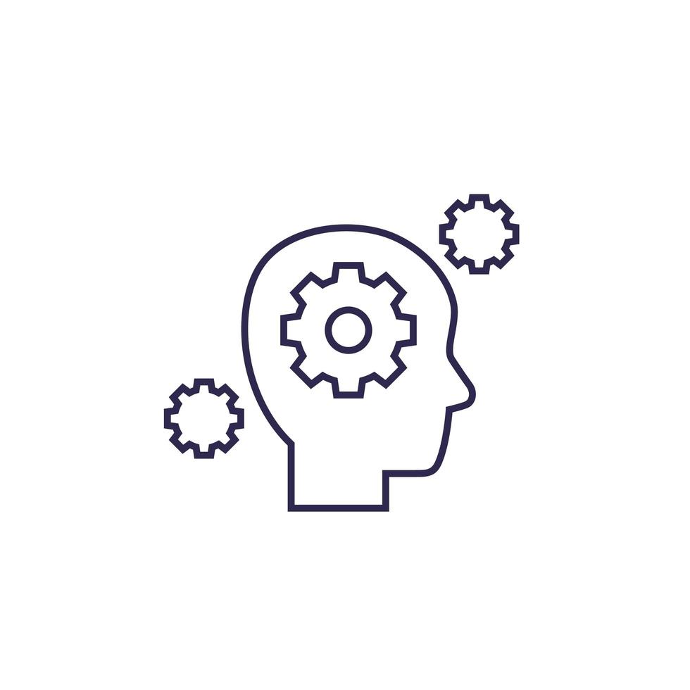 ability icon, line vector on white