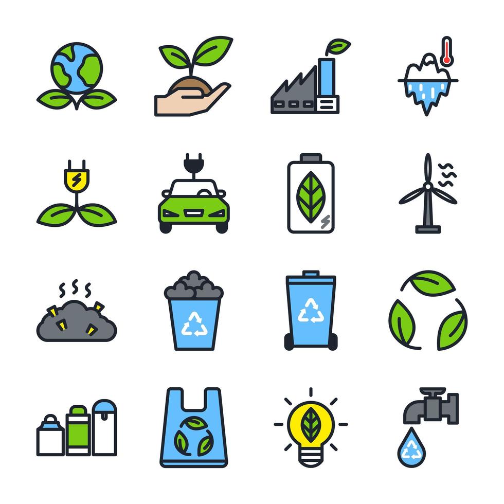 ECO icon set vector