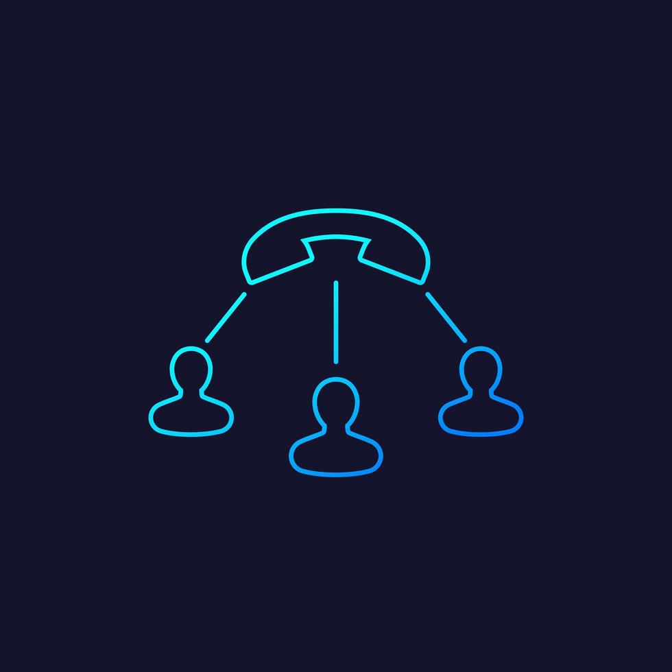 group call vector line icon