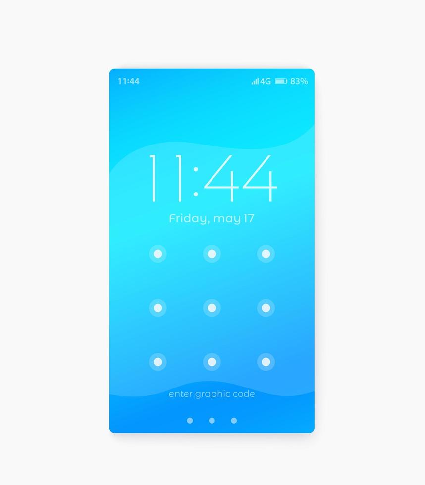 phone lock screen, ui design vector