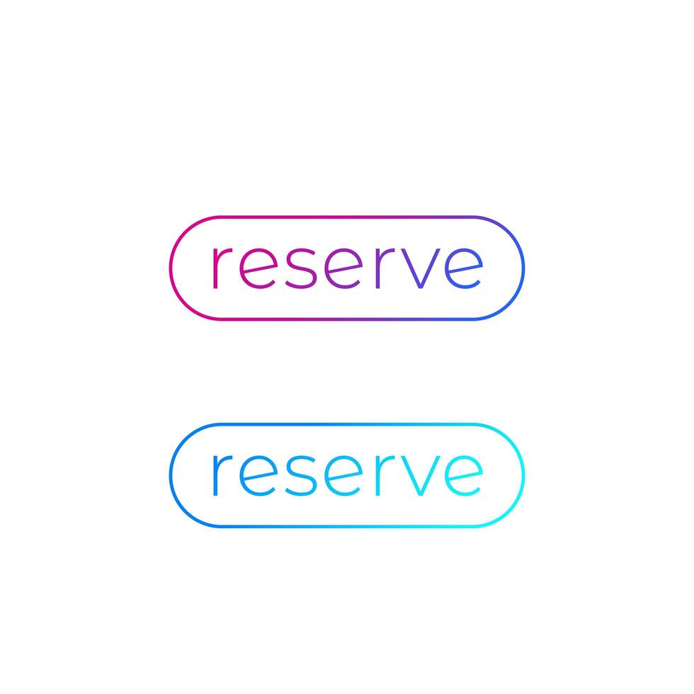 reserve buttons for web vector design