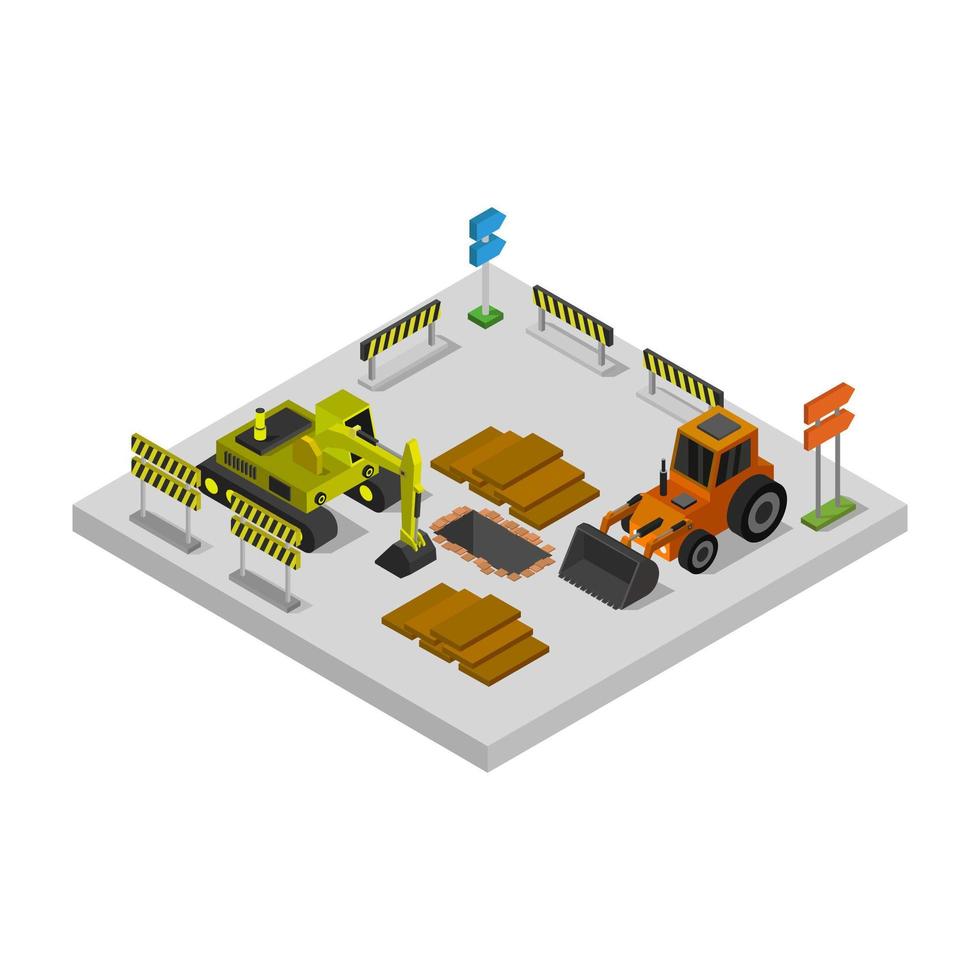 Isometric Construction Site vector