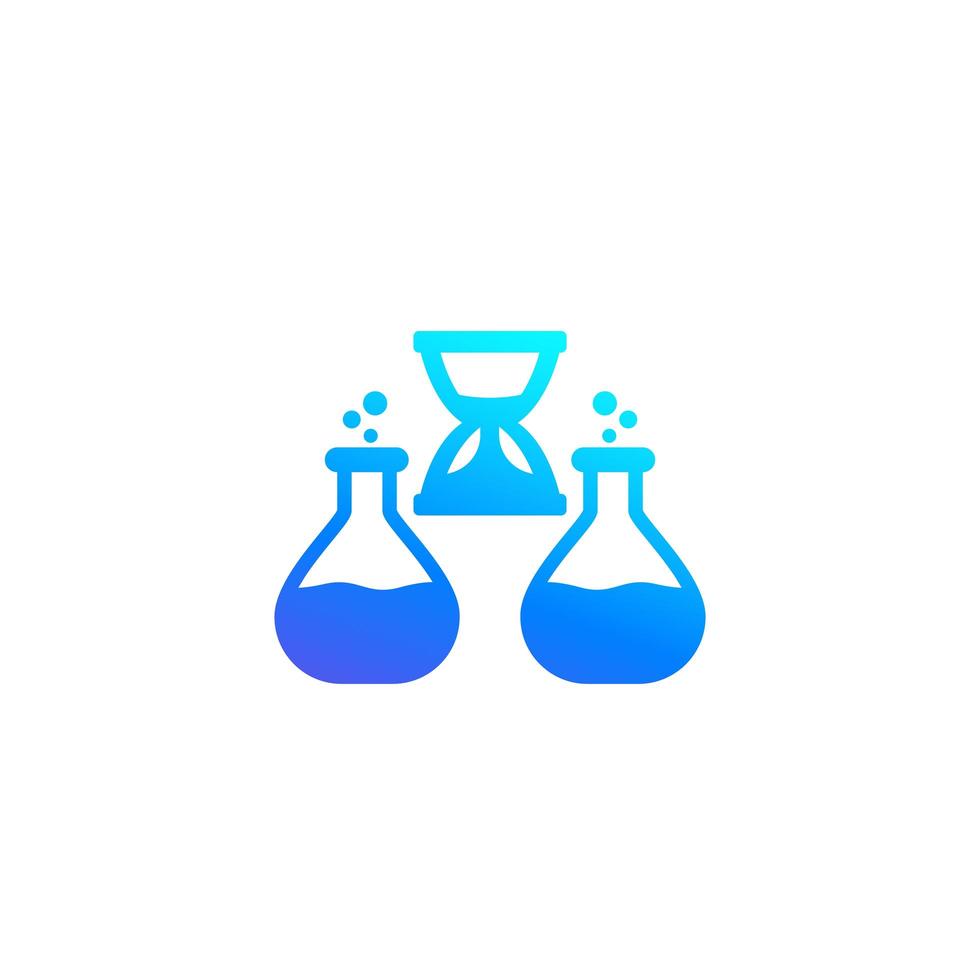 chemical reaction duration icon, vector