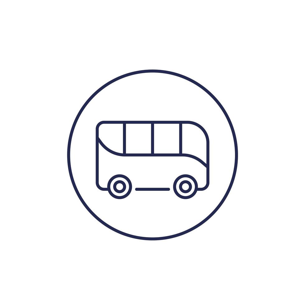 bus icon, line vector, side view vector