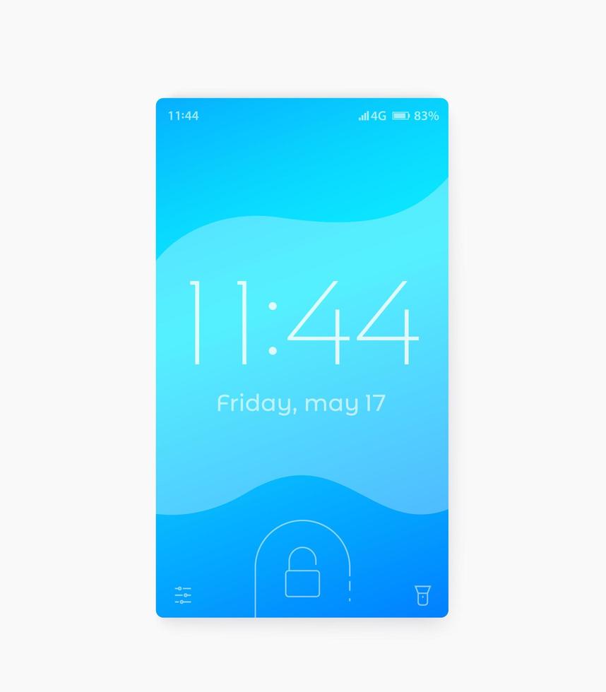 smart phone lock screen, vector design