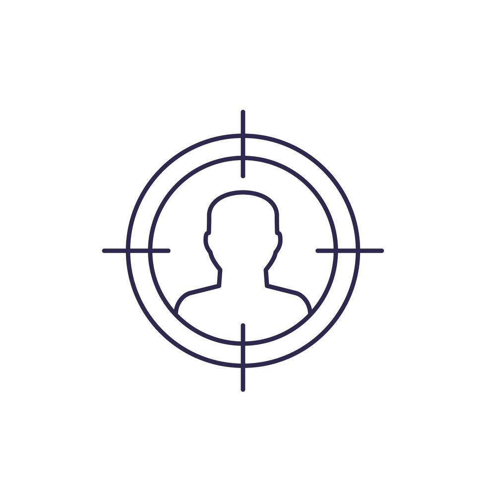 target audience, potential client icon, line vector