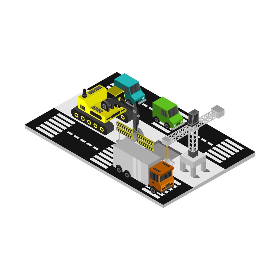 Isometric Construction Site vector