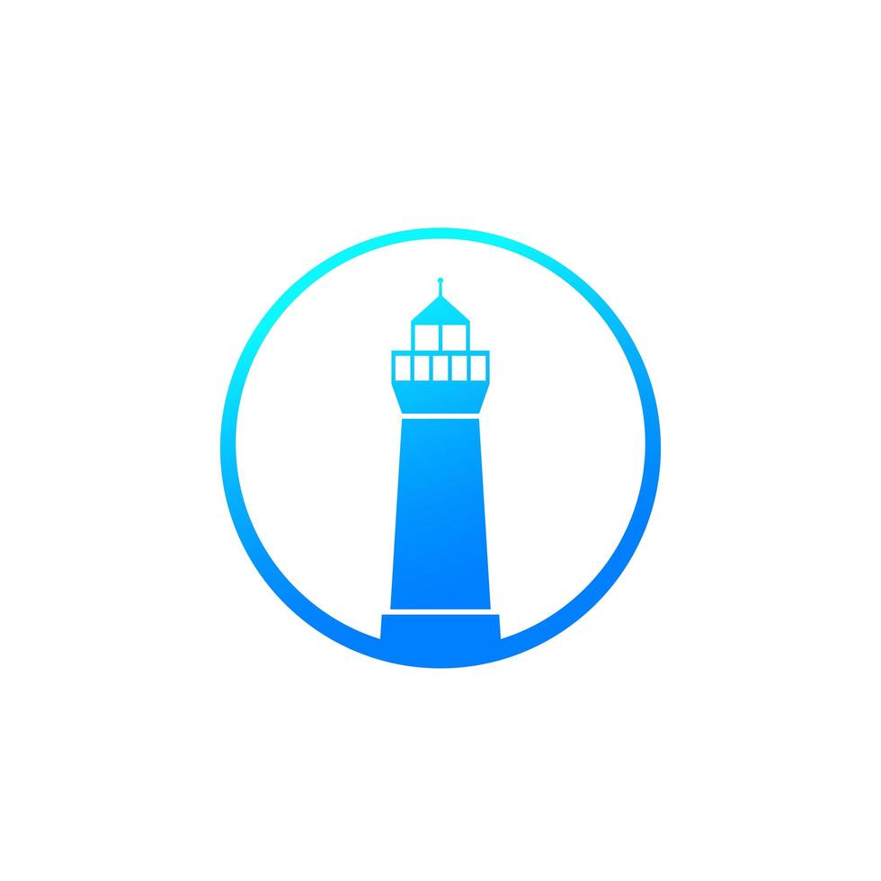 icono de vector de faro en blanco