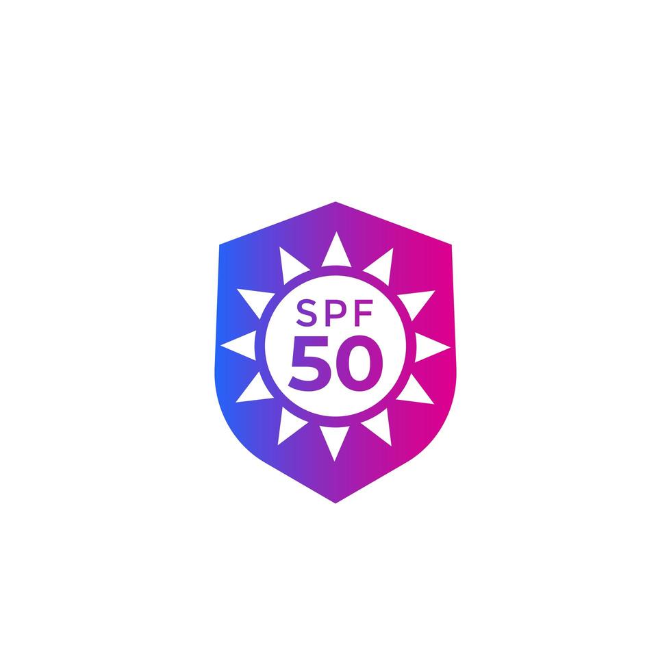 UV, sun protection SPF 50 icon with gradient vector