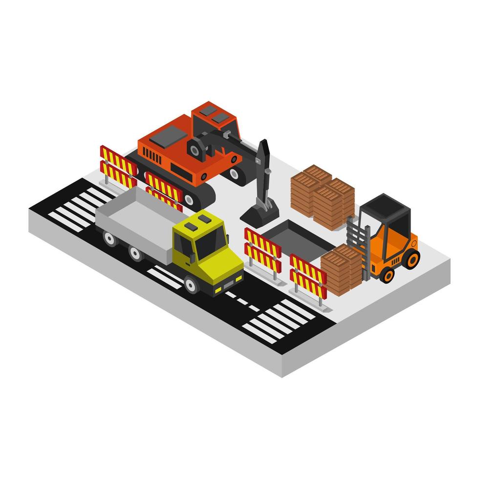 Isometric Construction Site vector