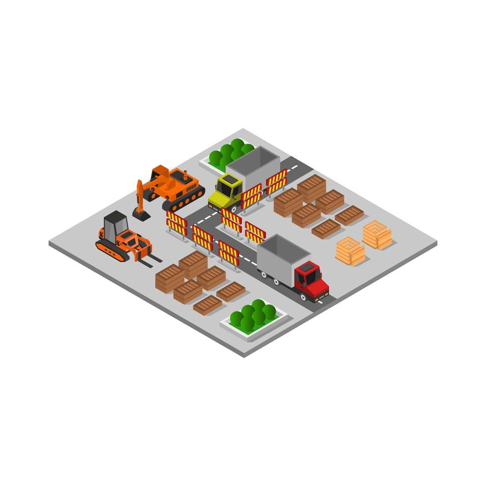 Isometric Construction Site vector