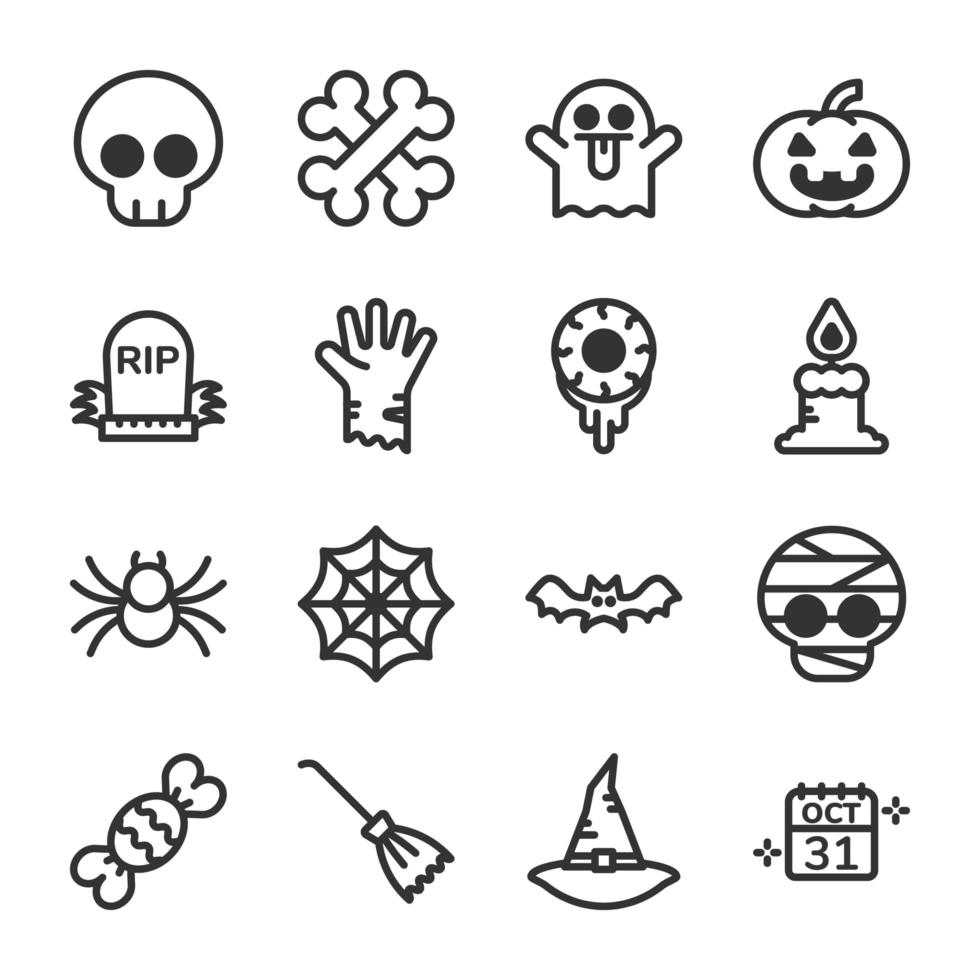 Halloween icon set vector