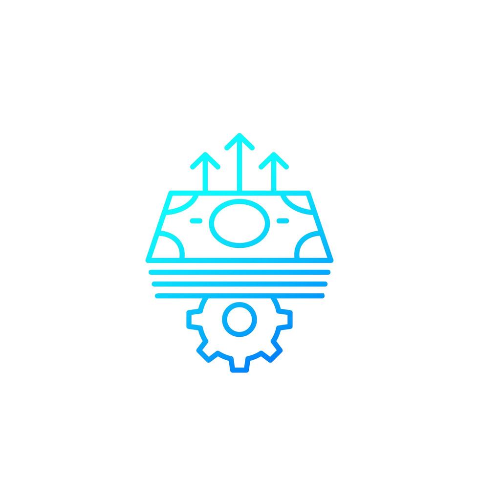 financial efficiency growth, line vector icon