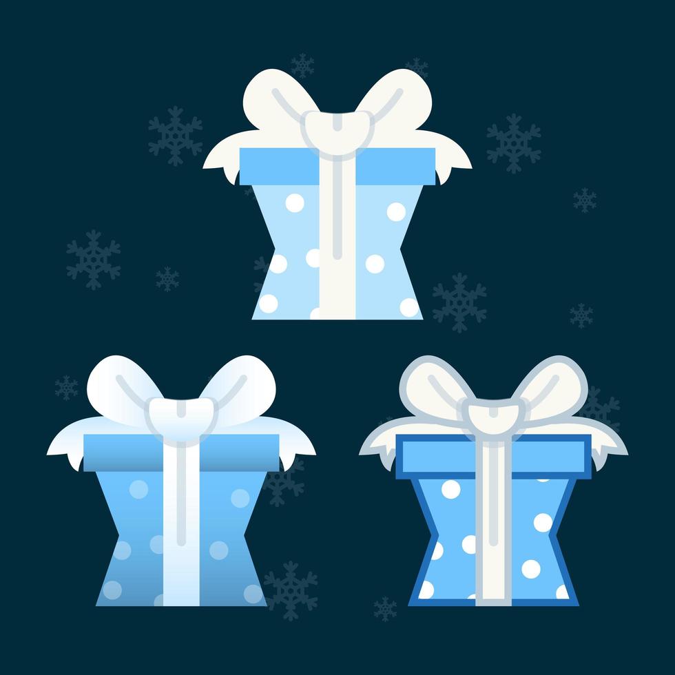 Set of Gift box flat design elements vector