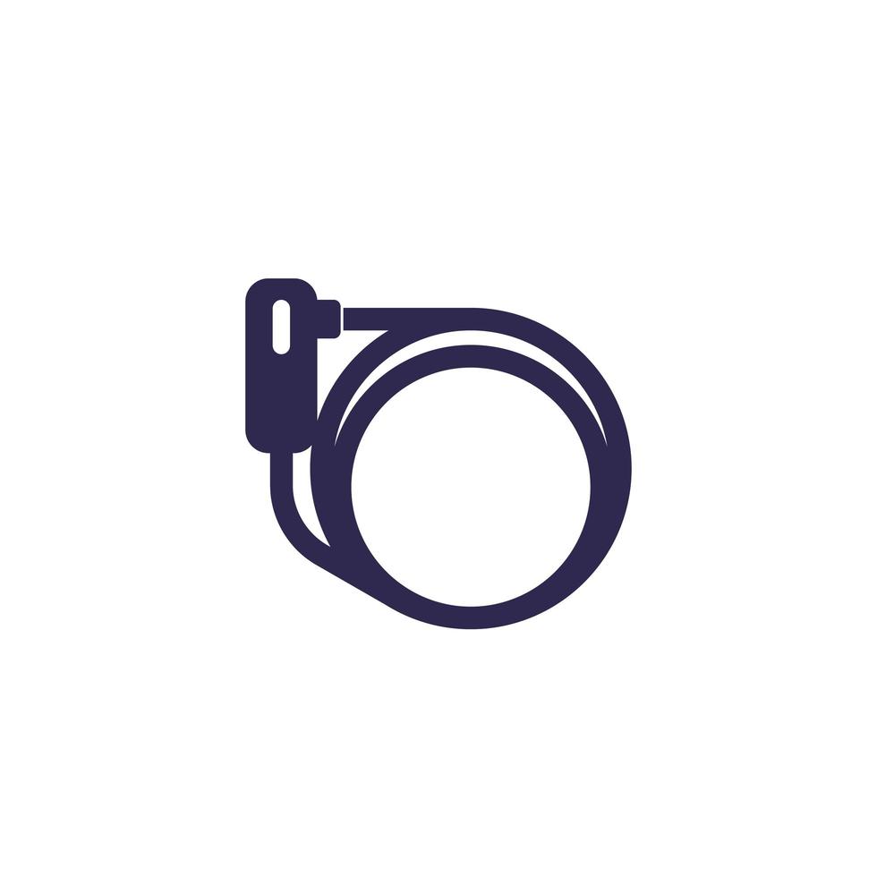 Bike lock icon on white, vector