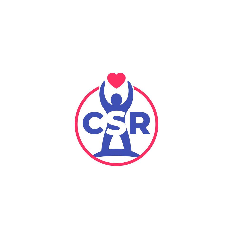 CSR icon, corporate social responsibility vector