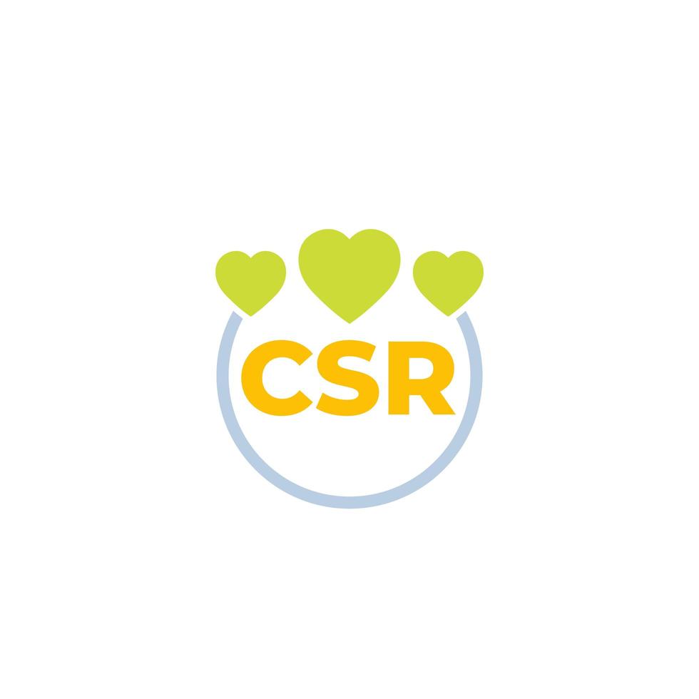 CSR icon, corporate social responsibility vector
