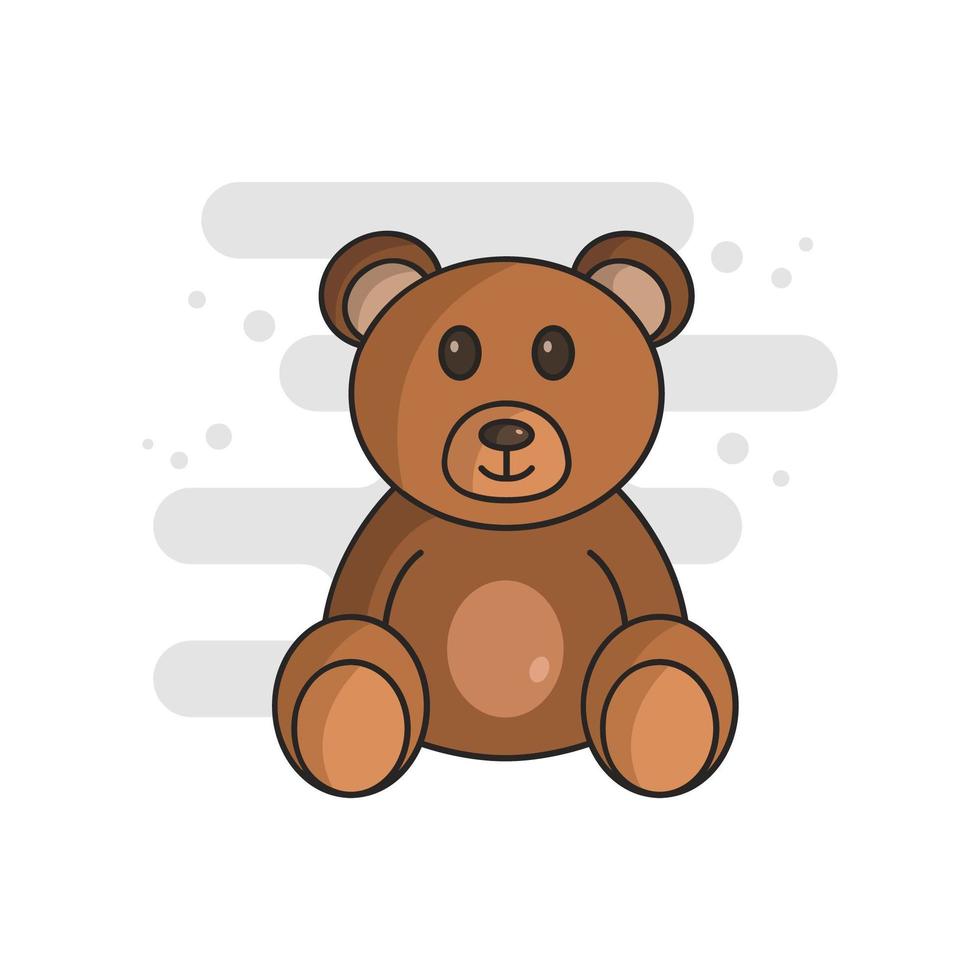 oso de peluche ilustrado sobre fondo blanco vector