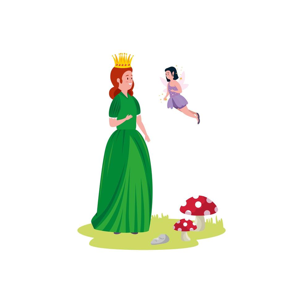 beautiful princess with fairy avatar character vector