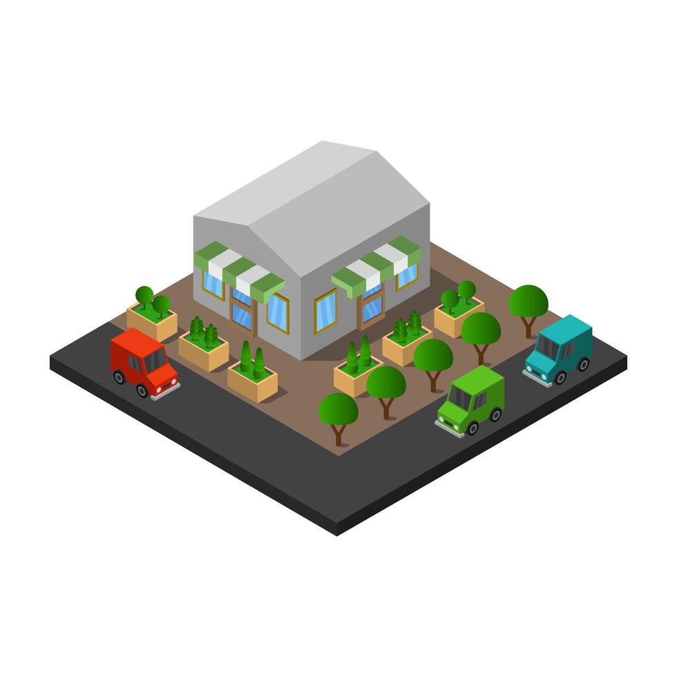 Isometric Store Building vector