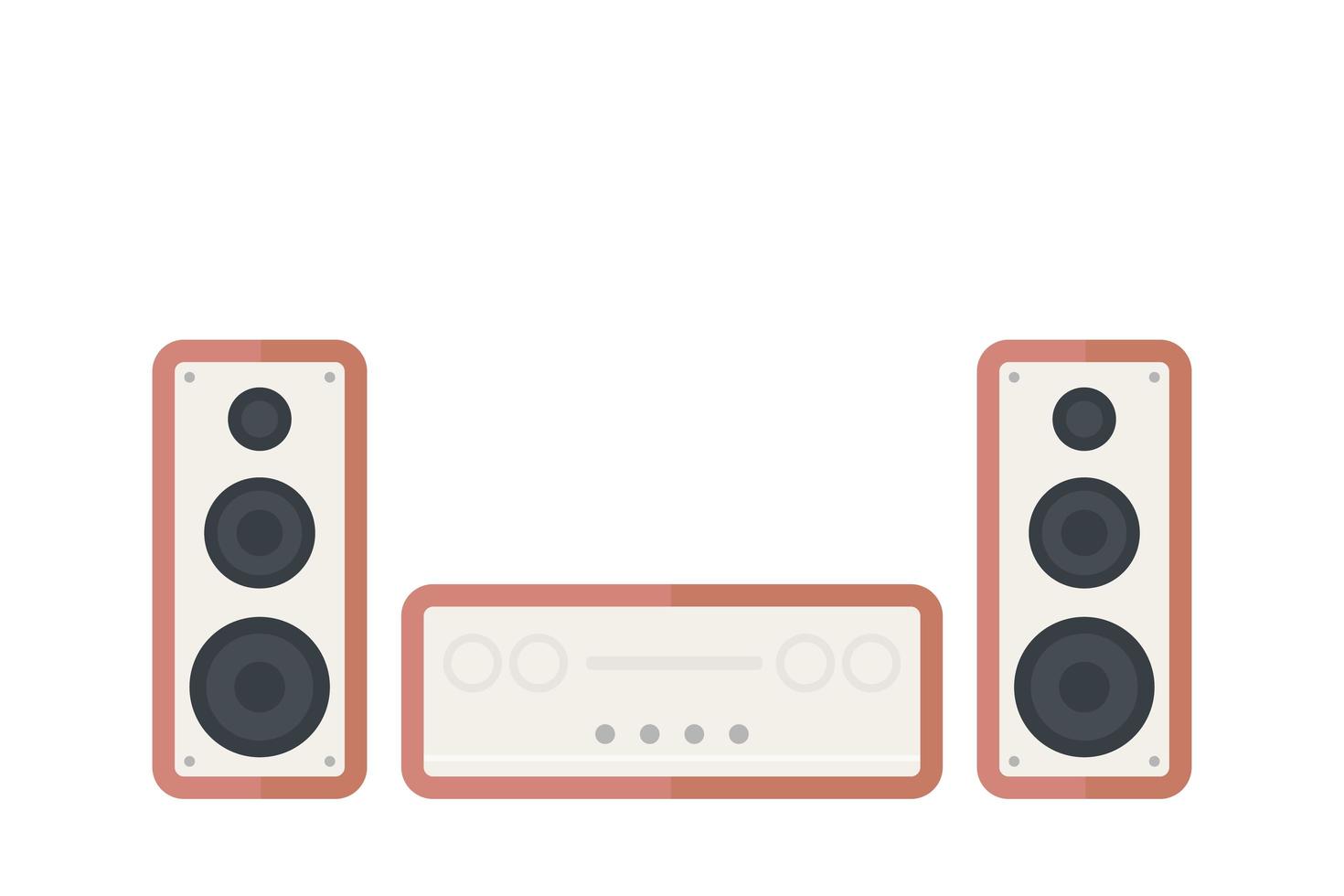 audio system on white, in retro style vector