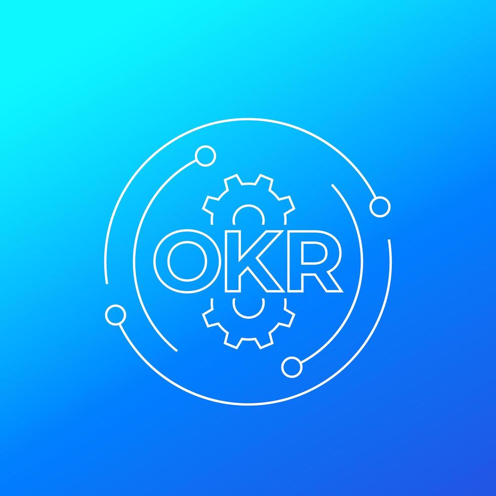 OKR, Objectives and key results, line vector