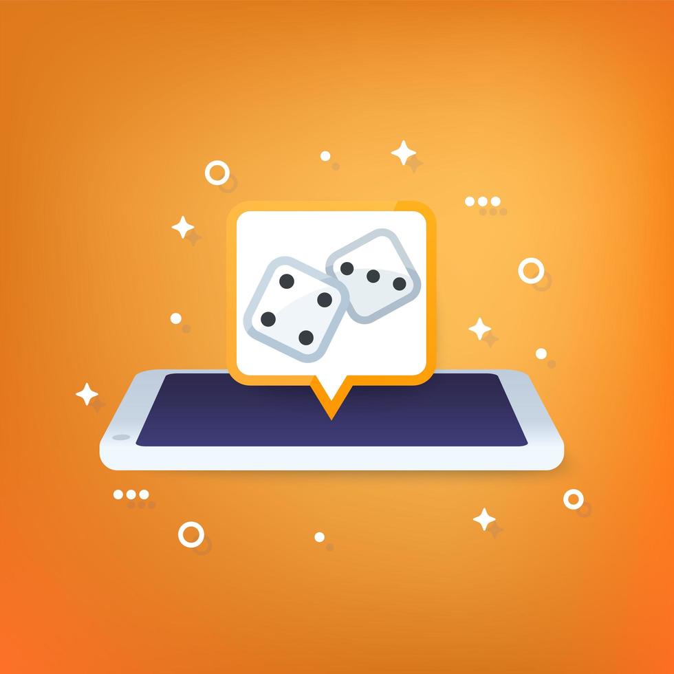 Dice and phone vector icon