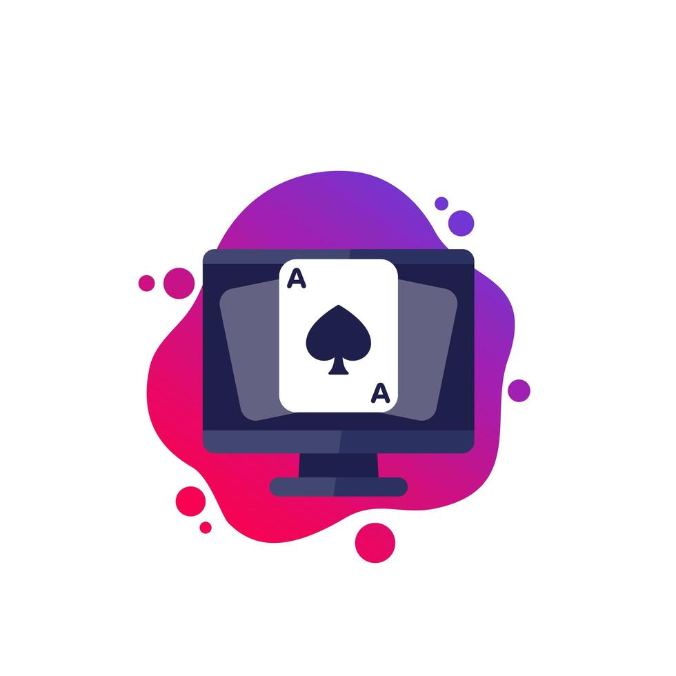 online casino, poker vector icon