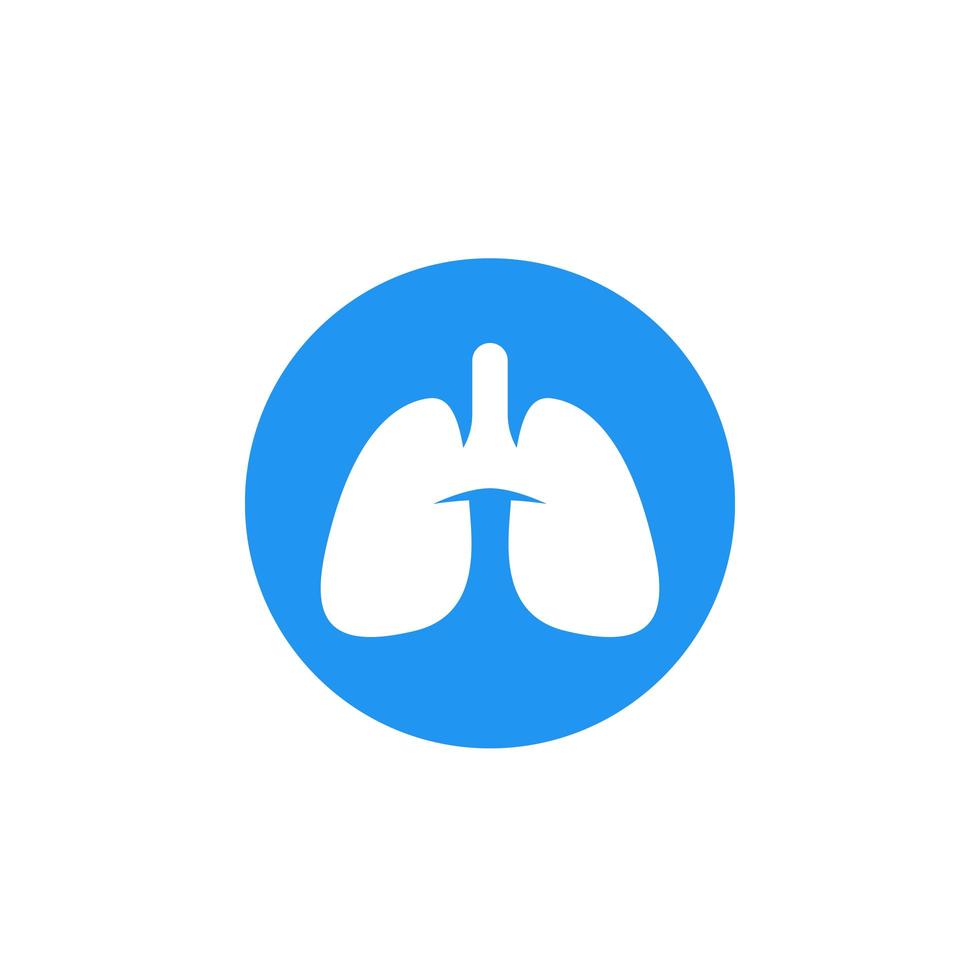 Lungs vector icon on white