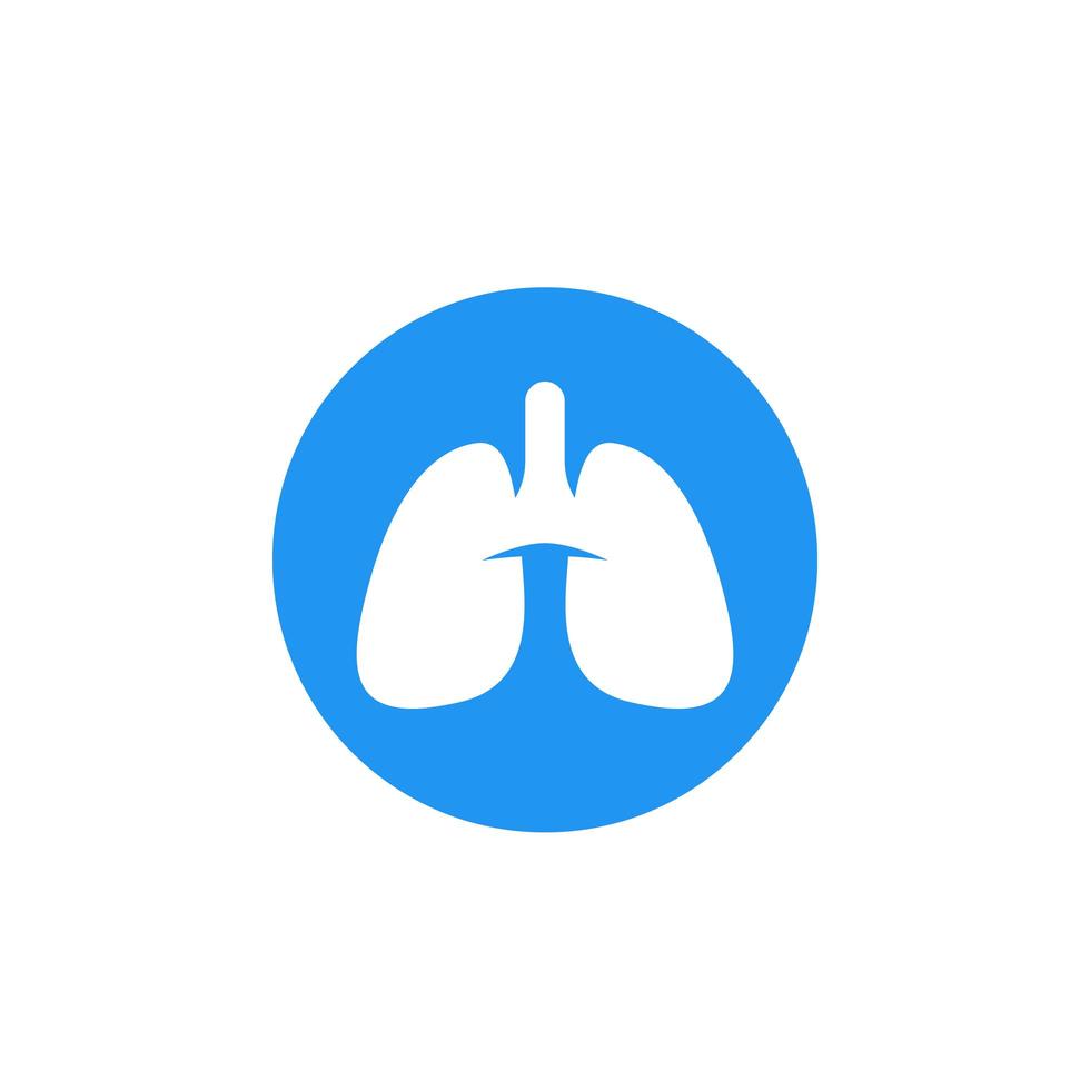 icono de vector de pulmones en blanco