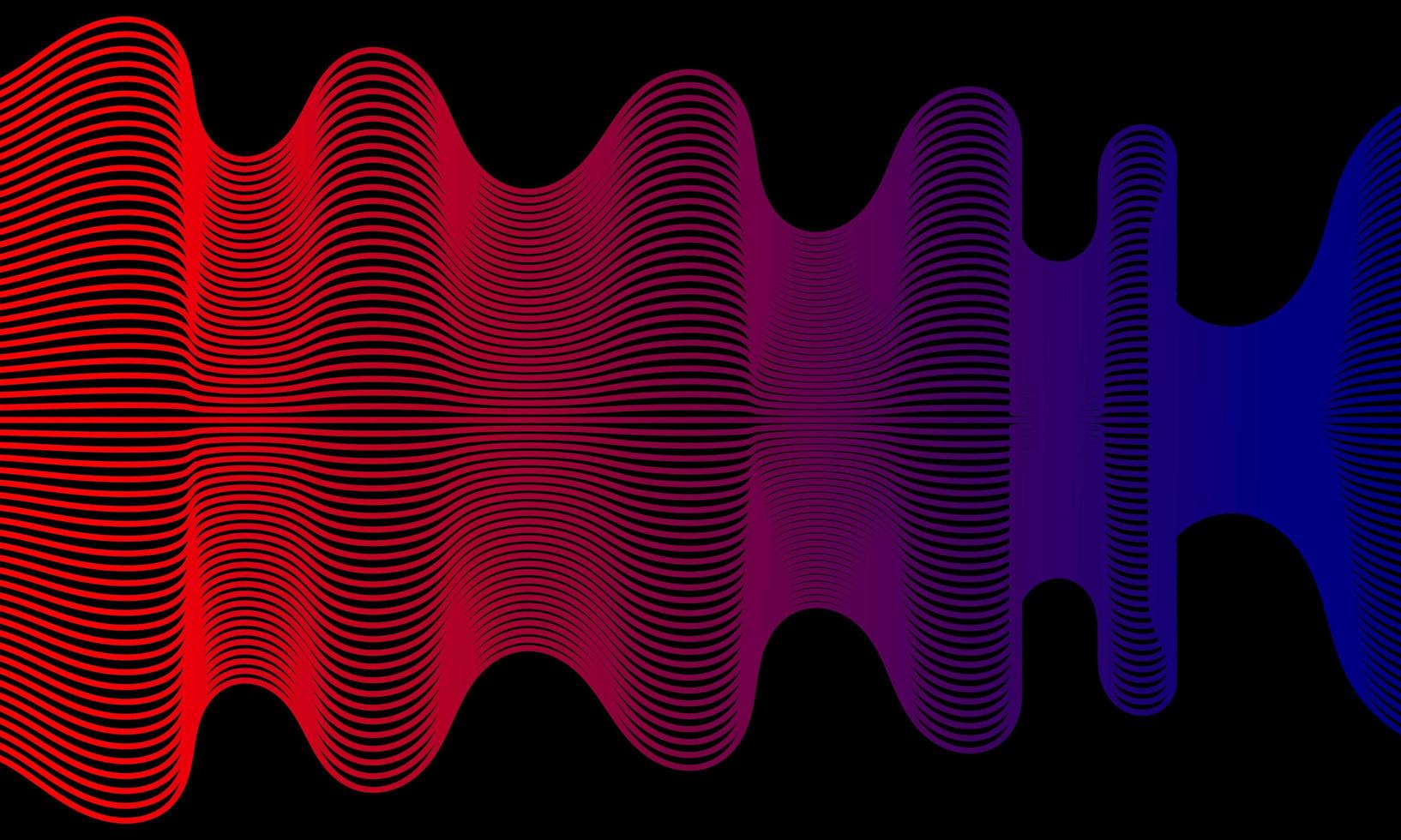 Modern abstract background with wavy lines in red and blue vector