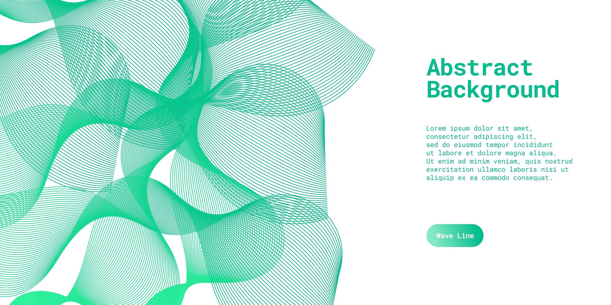 Abstract background with dynamic green wave lines vector