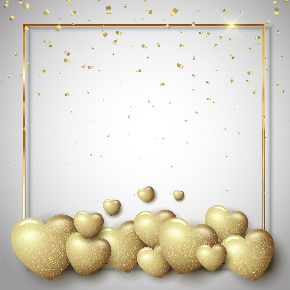 Golden Valentines Day background vector