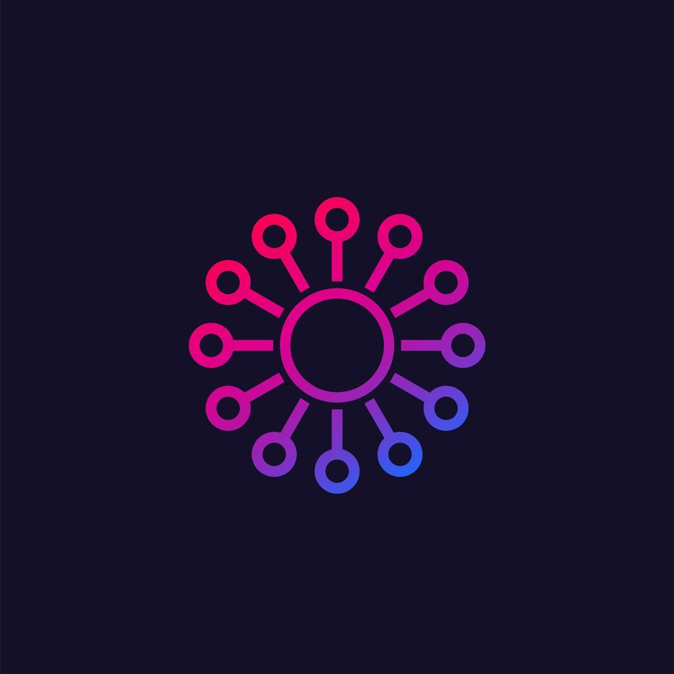 Connections or connect vector icon with gradient