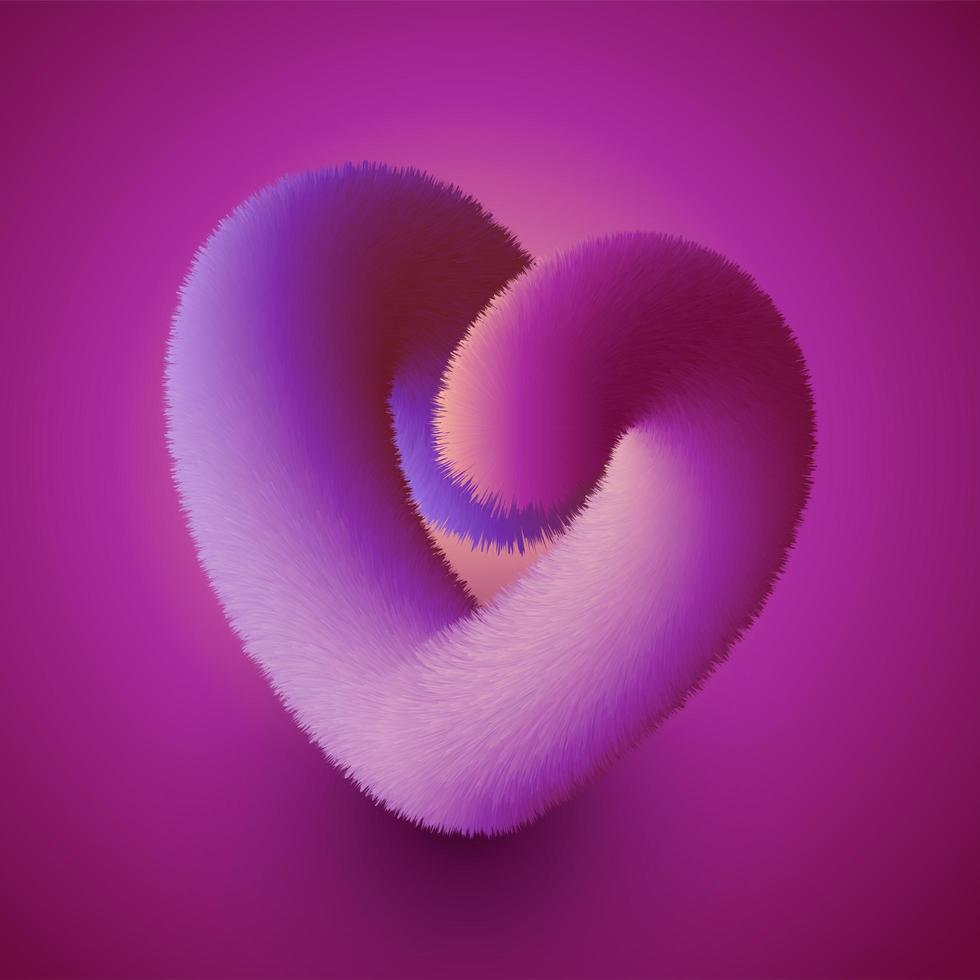 Furry heart design for Valentines Day vector