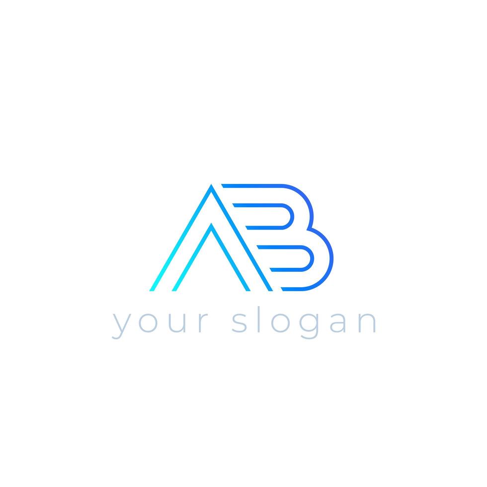 ab vector logo, diseño de línea