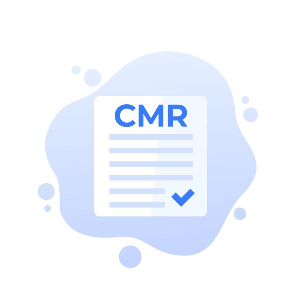 CMR document icon on white vector