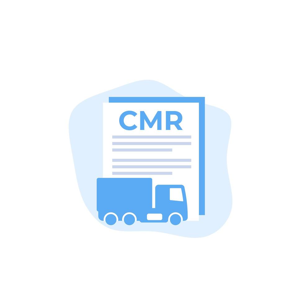 documento de transporte cmr, icono de vector