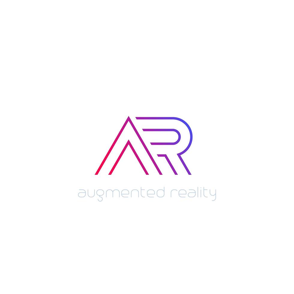 ar vector logo, diseño de línea