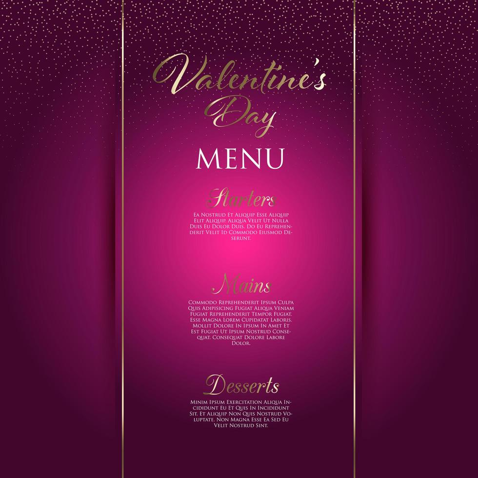 Decorative Valentines Day menu design vector