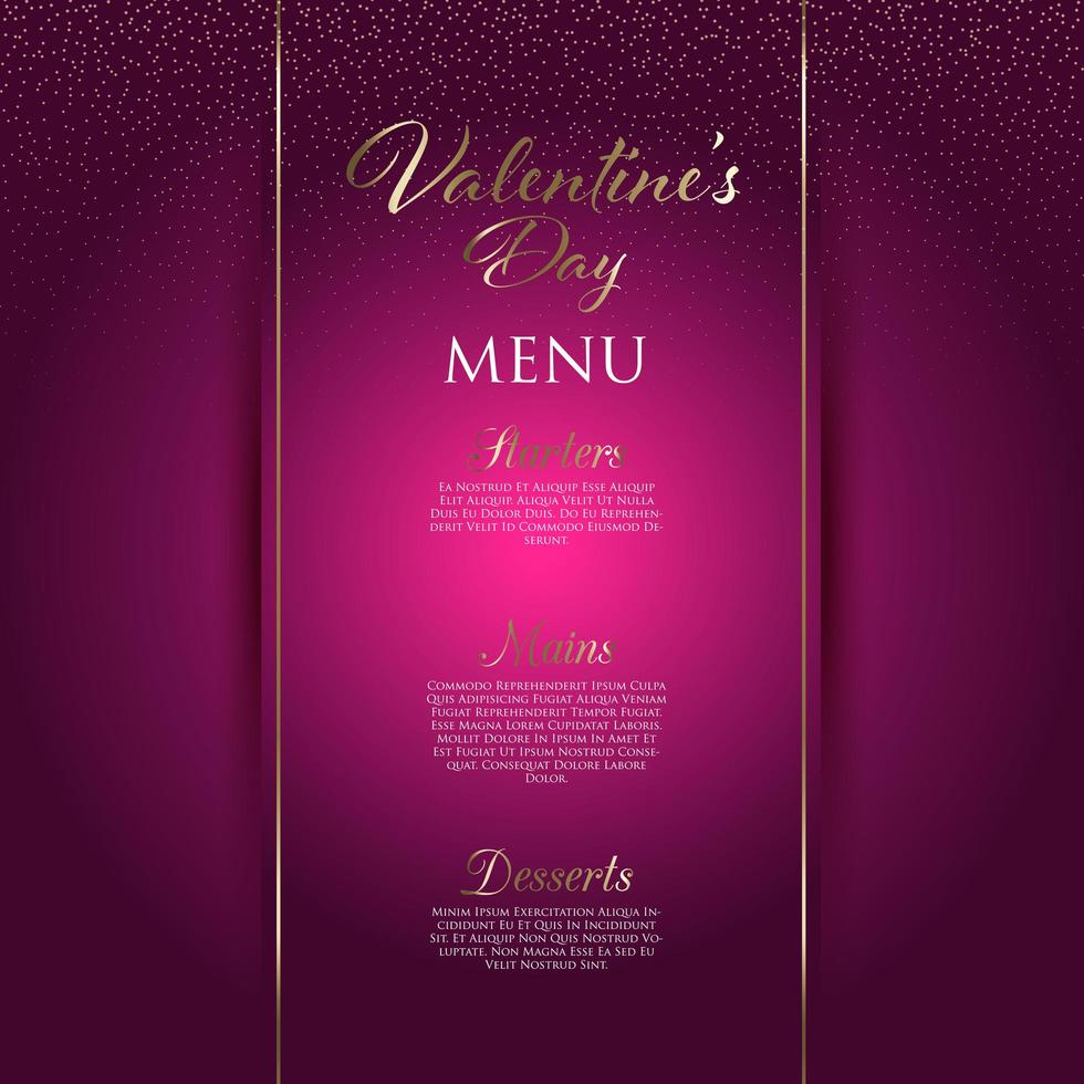 Decorative Valentines Day menu design vector