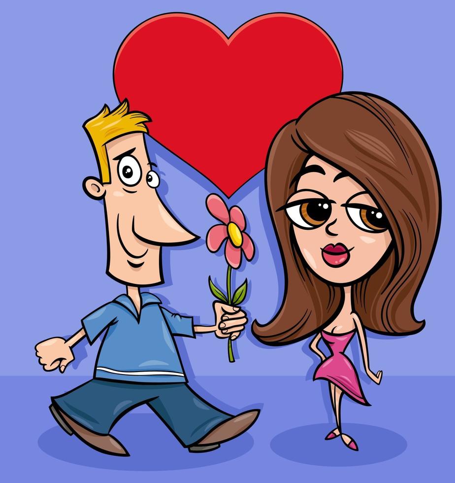 valentine card with man and woman couple in love vector