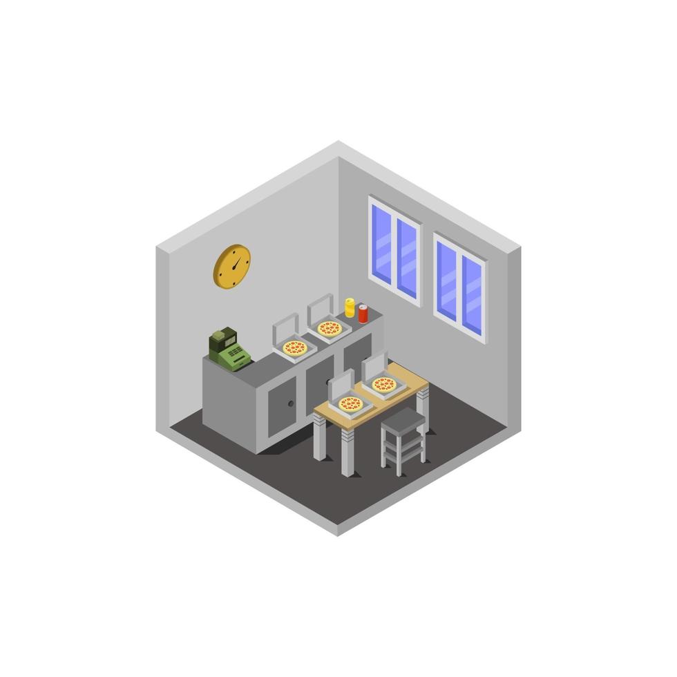 Isometric Restaurant Indoors vector