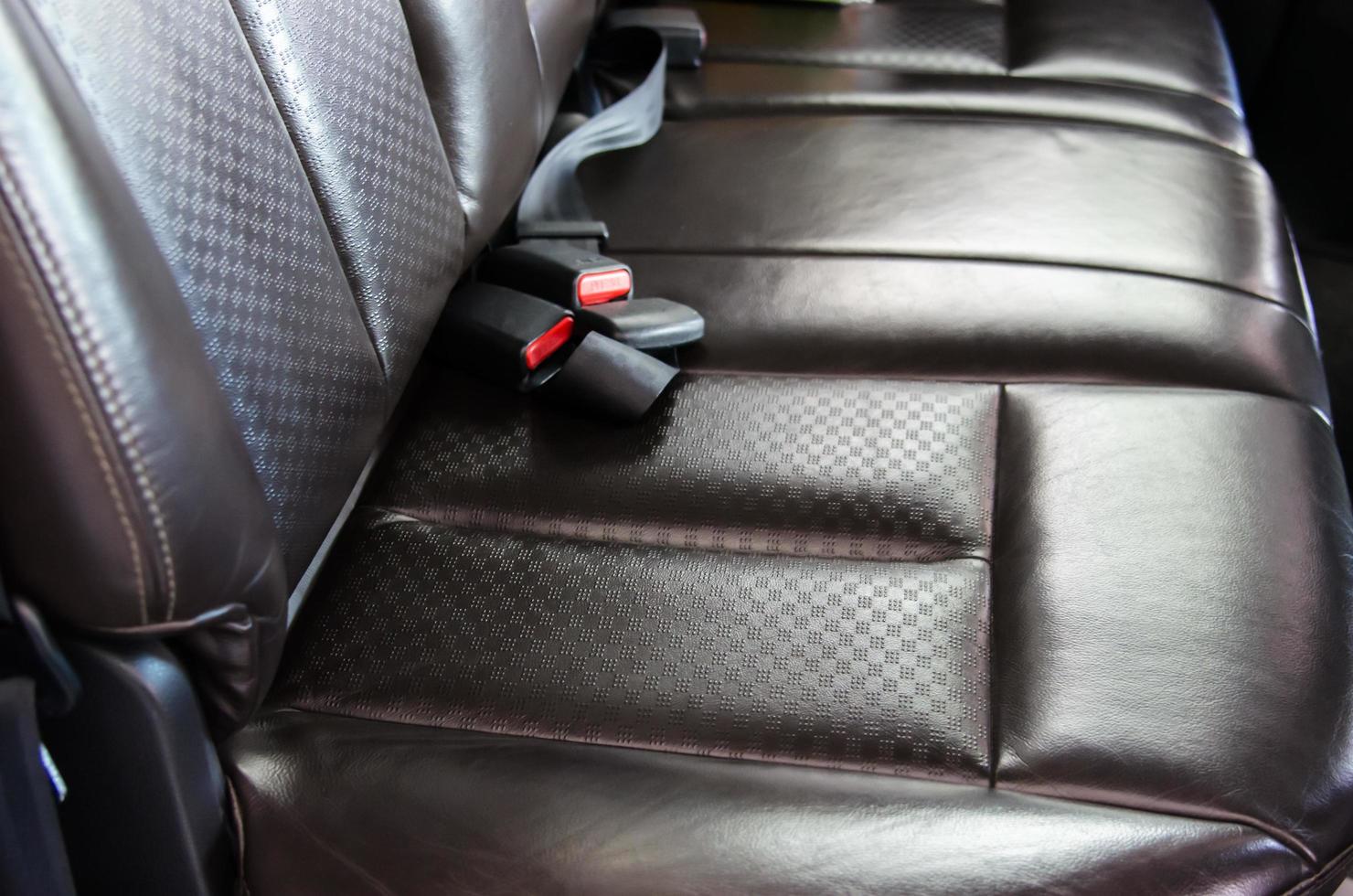 Clean brown leather seats photo